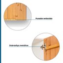 Ver imagem 6 de Armário Aéreo 120cm 3 Portas Madeira Maciça/MDF Ikigai Branco/Carvalho