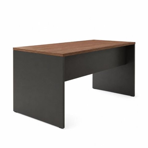 Mesa de Escritório Mkp Home Office Cor Nogal e Preto Fosco 80kg - Roal