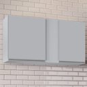 Ver imagem 4 de Armário de Cozinha Aéreo 100cm 2 Portas Indiana Cinza Claro - Lumil