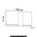 Ver imagem 3 de Armário de Cozinha Aéreo 100cm 2 Portas Indiana Cinza Claro - Lumil