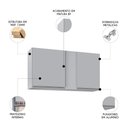 Ver imagem 5 de Armário de Cozinha Aéreo 100cm 2 Portas Indiana Cinza Claro - Lumil