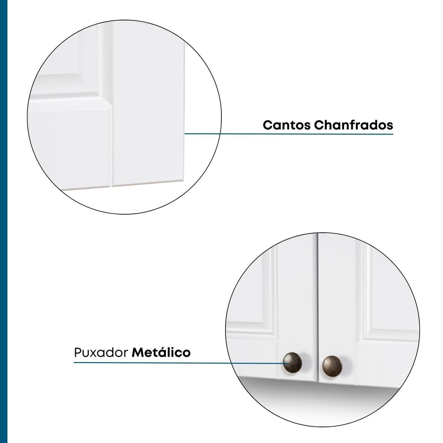 Armário Aéreo 120cm 3 Portas MDF Provençal  - 9