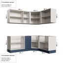 Ver imagem 4 de Cozinha Planejada 6 Peças sem Tampo 3 Aéreos e 3 Balcões Arizona CabeCasa MadeiraOriginals Azul/Branco