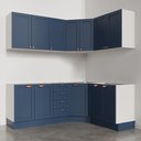 Ver mais imagens de Cozinha Planejada 6 Peças sem Tampo 3 Aéreos e 3 Balcões Arizona CabeCasa MadeiraOriginals Azul/Branco
