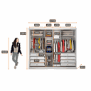 Ver imagem 5 de Guarda Roupa Casal com Espelho 3 Portas 8 Gavetas - Logan-branco - Móveis Novo Horizonte