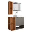 Ver imagem 1 de Conjunto de Banheiro com Gabinete 2 Portas, Cuba com Valvula e 1 Espelheira Star