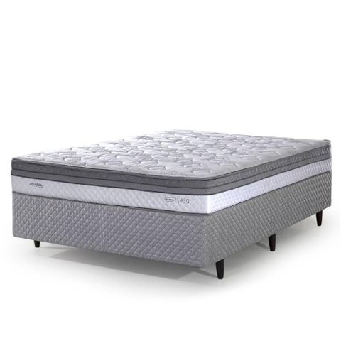 Conjunto Box Solteiro Évora One Side Pillow Top Base Idea Baixo 88x188cm - 67451