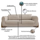 Ver imagem 4 de Sofá 3 Lugares Fixo 2,00m Linho Djon Escandinavo Marrom Areia