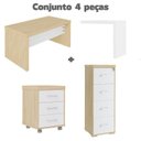 Ver imagem 2 de Conjunto Home Office 3 Peças 1 Mesa em L 1 Gaveteiro 1 Arquivo Alto Tamburato