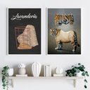 Ver imagem 2 de Kit 2 Quadros para Lavandería - Tigre 24x18cm - com Vidro:moldura Preta
