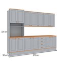 Ver imagem 2 de Cozinha Completa Aspen 13 Portas 4 Gavetas com Vidro Cinza/Cinamomo - Fellicci