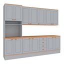 Ver imagem 1 de Cozinha Completa Aspen 13 Portas 4 Gavetas com Vidro Cinza/Cinamomo - Fellicci
