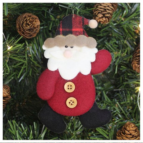 Kit 4 Enfeites Árvore de Natal Pendente Papai Noel 14,5cm