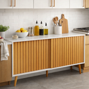 Ver imagem 7 de Buffet Aparador 2 Portas de Correr Moderno MDF MDP com Pé de Madeira Reforçado