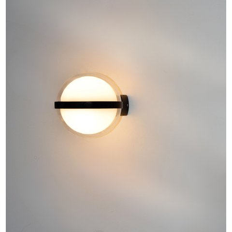 Arandela Moderna Globo Preta Led 12w 3000k Bivolt Ip65 Embu Led