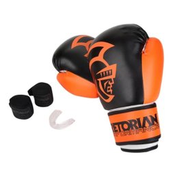 Kit Boxe Luva Pretorian Performance 16OZ Bucal e Bandagem Pretorian Fight Laranja Fluorescente - 1
