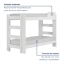 Ver imagem 2 de Beliche Solteiro 100% MDF 95cm x 211cm Flórida Branco