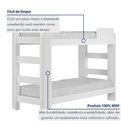 Ver imagem 5 de Beliche Solteiro 100% MDF 95cm x 211cm Flórida Branco
