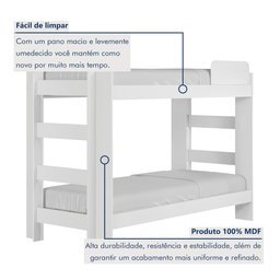 Beliche Solteiro 100% MDF 95cm x 211cm Flórida - 5