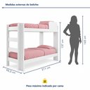 Ver imagem 3 de Beliche Solteiro 100% MDF 95cm x 211cm Flórida Branco