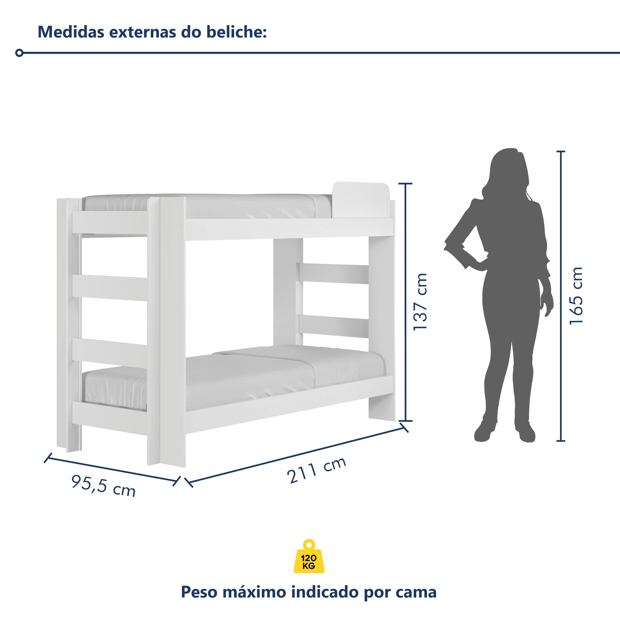 Beliche Solteiro 100% MDF 95cm x 211cm Flórida - 6