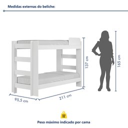 Beliche Solteiro 100% MDF 95cm x 211cm Flórida - 6