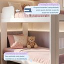 Ver imagem 2 de Beliche Solteiro 100% MDF 95cm x 211cm Flórida Branco
