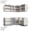 Ver imagem 5 de Cozinha Modulada 6 Peças sem Tampo 3 Aéreos e 3 Balcões Arizona CabeCasa MadeiraOriginals Cinza/Branco