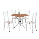 Ver imagem 2 de Conjunto de Mesa Tubular 70cm x 70cm Tampo em MDF com 4 Cadeiras Dany Branco