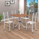 Ver imagem 1 de Conjunto de Mesa Tubular 70cm x 70cm Tampo em MDF com 4 Cadeiras Dany Branco