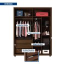 Ver imagem 2 de Guarda Roupa Solteiro 4 Portas 3 Gavetas Reflecta Suburban  Espresso Móveis