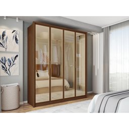 Guarda Roupa Solteiro 4 Portas 3 Gavetas Reflecta Suburban Espresso Móveis - 6 Guarda Roupa Solteiro 4 Portas 3 Gavetas Reflecta Suburban Espresso Móveis - 6