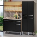 Ver imagem 1 de Armário de Cozinha Compacta 169cm com Pia Rustic/Preto Emilly Madesa 12