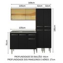 Ver imagem 4 de Armário de Cozinha Compacta 169cm com Pia Rustic/Preto Emilly Madesa 12