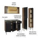 Ver imagem 5 de Armário de Cozinha Compacta 169cm com Pia Rustic/Preto Emilly Madesa 12