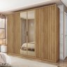 Guarda Roupa Casal 6 Portas 4 Gavetas Ripadas com Espelho Suburban Espresso Móveis - 1