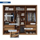 Ver imagem 2 de Guarda Roupa Casal 6 Portas 4 Gavetas Ripadas com Espelho Suburban Espresso Móveis