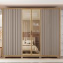 Ver mais imagens de Guarda Roupa Casal 6 Portas 4 Gavetas Ripadas com Espelho Suburban Espresso Móveis