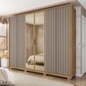 Guarda Roupa Casal 6 Portas 4 Gavetas Ripadas com Espelho Suburban Espresso Móveis - 1