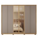Ver imagem 3 de Guarda Roupa Casal 6 Portas 4 Gavetas Ripadas com Espelho Suburban Espresso Móveis
