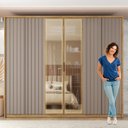Ver imagem 5 de Guarda Roupa Casal 6 Portas 4 Gavetas Ripadas com Espelho Suburban Espresso Móveis