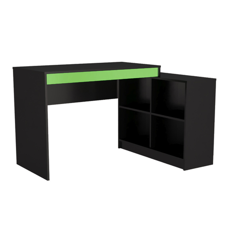 Mesa Gamer com 4 Nichos Preto/verde B24 Emovell