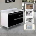 Ver imagem 2 de Gabinete de Cozinha Gavetas e Portas Armário 114cm Multiuso:preto