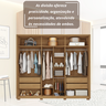 Guarda Roupa Casal Suburban Ripado 6 Portas 4 Gavetas e Pés Espresso Móveis - 7