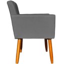 Ver imagem 3 de Kit 4 Poltronas para Recepção Nina Suede Cores Pé Palito 30cm Castanho - Suede