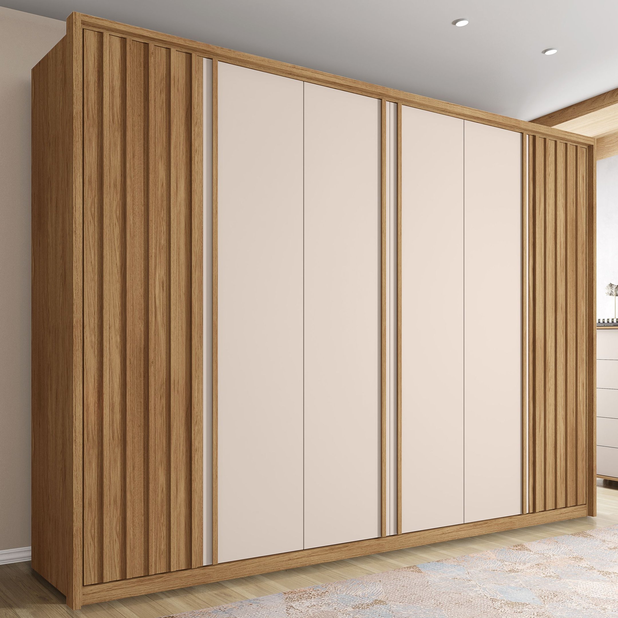 Guarda Roupa Casal Suburban Ripado 6 Portas 4 Gavetas e Pés Espresso Móveis - 1