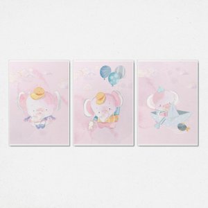 Trio Quadros para Quarto Infantil