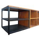 Ver imagem 6 de Rack Sapateira Multiuso Industrial com 2 Prateleiras de Ferro e 6 Nichos de Madeira