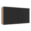 Ver imagem 1 de Armário de Cozinha Aéreo 120 cm 2 Portas Rustic/Preto Agata Madesa