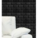 Ver imagem 1 de Kit 40 Placas PVC 3d Revestimento De Parede Tijolinho Preto Decorativo 25 cm
